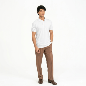 Classic Essentials: Men’s Premium Cotton Polo Shirt in Optic White